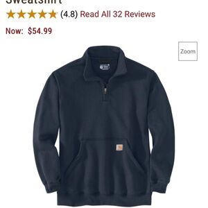 Carhartt Men's Zip-Up Navy Sweater